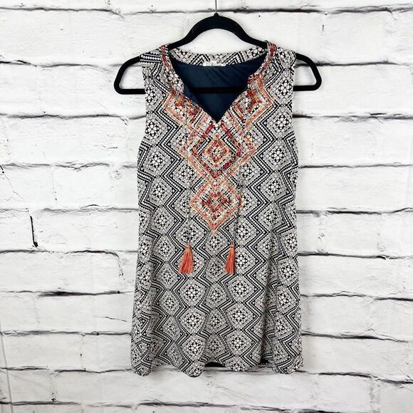 THML Women's XS Sleeveless Geometric Aztec Print Short Dress Multicolor - Picture 1 of 6